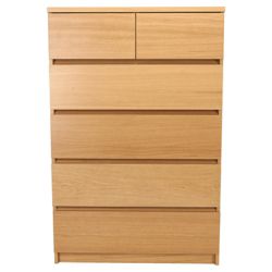 Maddox 6 Drawer Chest, Oak Veneer