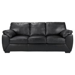 Alberta Large Leather Sofa, Black