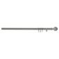 Premium Extendable Metal Curtain Pole With Sliced Ball Finial 25-28mm 2.1-3.6M Satin Steel