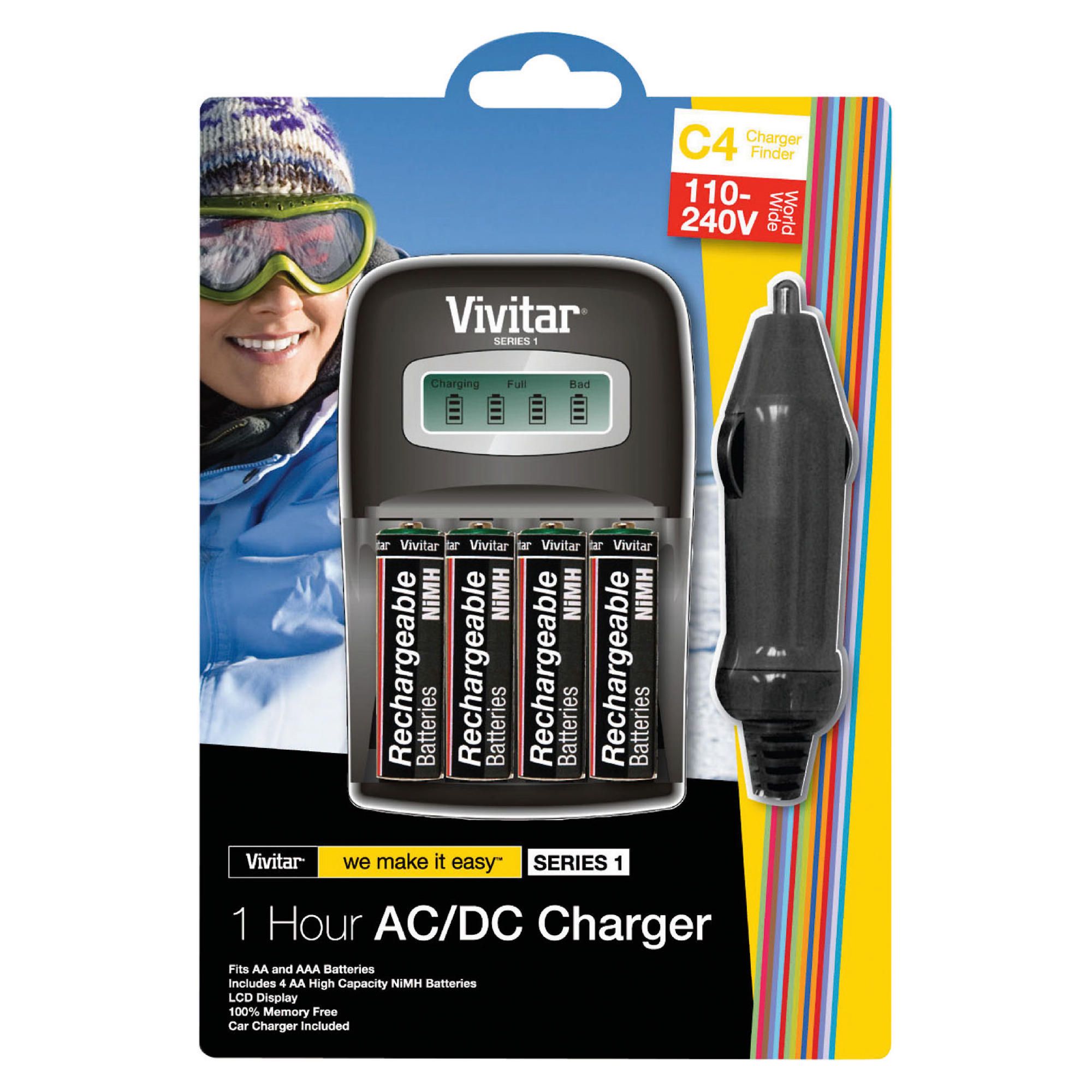 Vivitar mains and in-car AA Battery charger (VIV-BC-491)