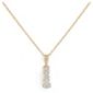 14ct Gold Plated Silver Cubic Zirconia 3-Stone Pendant, 46cm