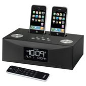iHome iP88BRE Dual Dock 3-Alarm Clock Radio for iPhone/iPod