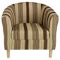 Tub Fabric Chair, Stripe Chocolate