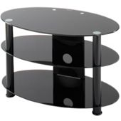 Alphason 32" TV Stand Oval Black Glass Universal T-ESO800/3