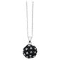 Silver Black & White Crystal Set Ball Pendant