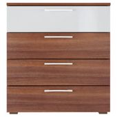 Como 4 Drawer Chest, Walnut-Effect & White Gloss