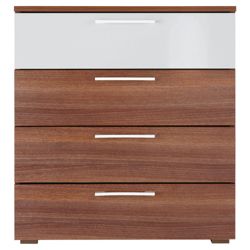 Como 4 Drawer Chest, Walnut-Effect & White Gloss