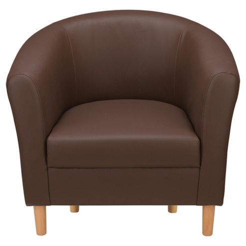 Image of Tub Chair Leather Effect Chocolate