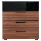 Como 4 Drawer Chest, Walnut-effect & Black Gloss