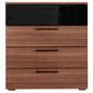 Como 4 Drawer Chest, Walnut-Effect & Black Gloss