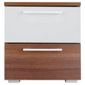 Como Bedside Chest, Walnut-Effect & White Gloss