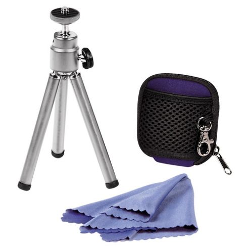 Image of Hama Accessories Set For Digital Cameras (tripod, Memory Card Case And Cleaning Cloth)