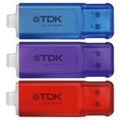 TDK 3 pack Hi Speed USB flash drives - 4GB each