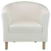 Tub Chair Leather Effect White