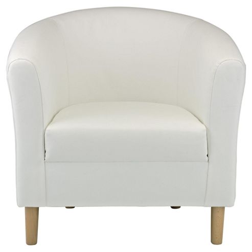 Image of Tub Chair Leather Effect White