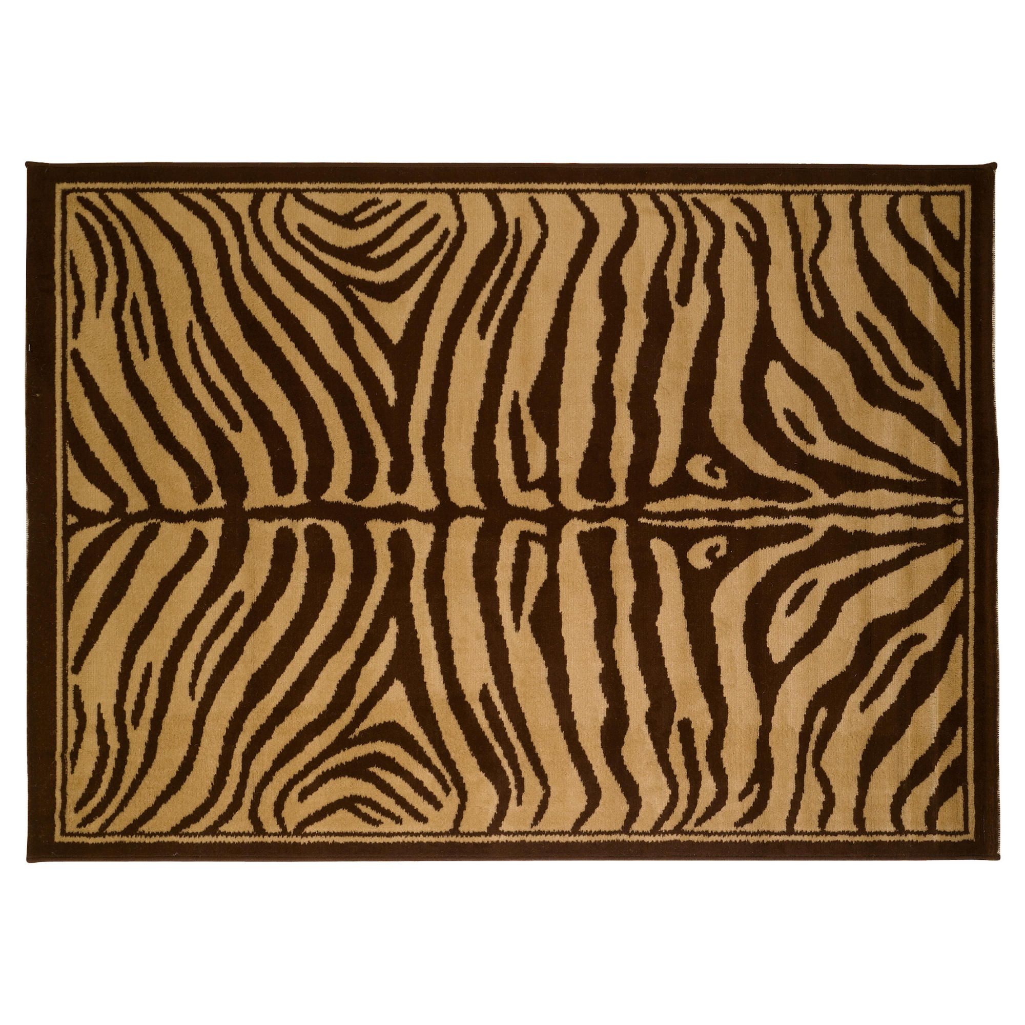 Tesco zebra rug 115x160cm choc