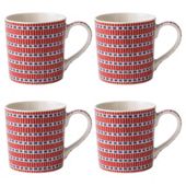 Johnson Brothers Set of 4 Blue Dash Mugs