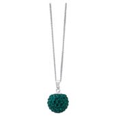Silver Green Crystal Set Pendant