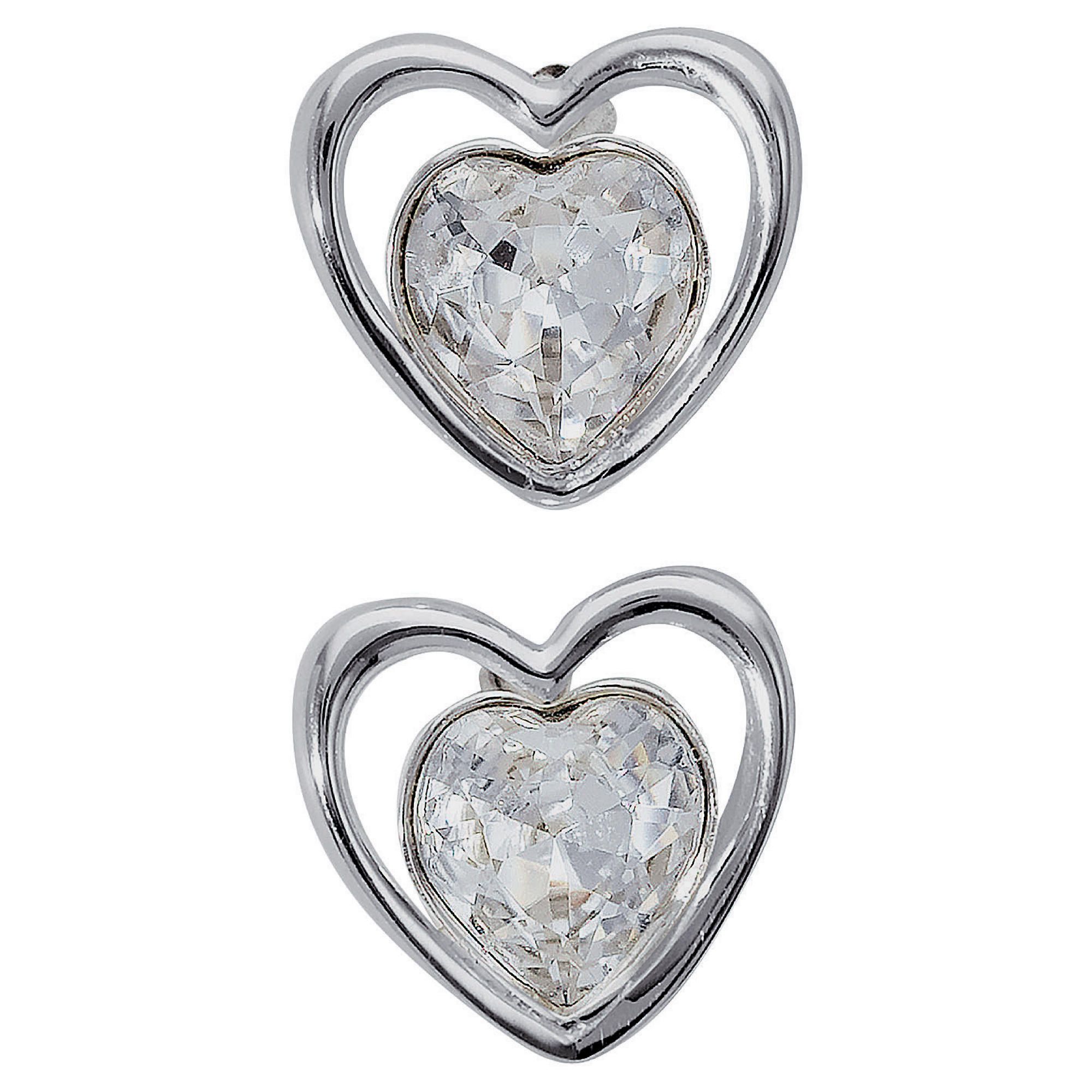 ICE BRIGHT earrings, Sterling Silver Crystal Heart, made with SWAROVSKI ELEMENTS
