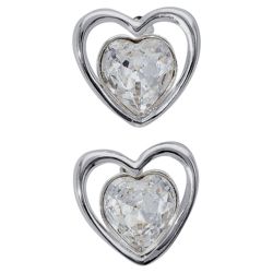 ICE BRIGHT earrings, Sterling Silver Crystal Heart, made with SWAROVSKI ELEMENTS