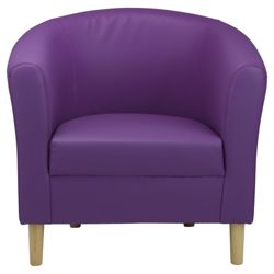 Tub Chair Leather Effect Purple