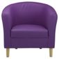 Tub Chair Leather Effect Purple