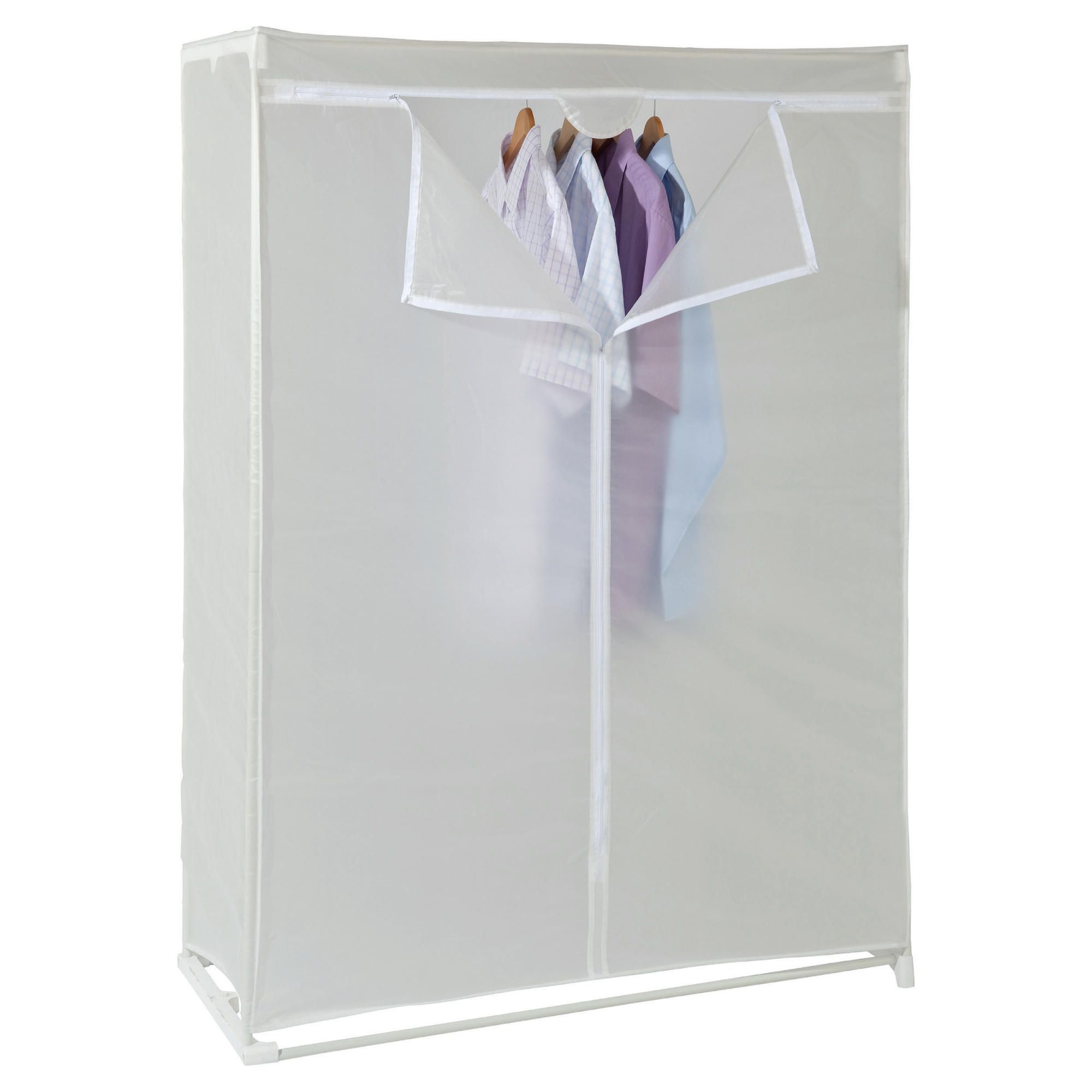 Double covered tidy rail wardrobe