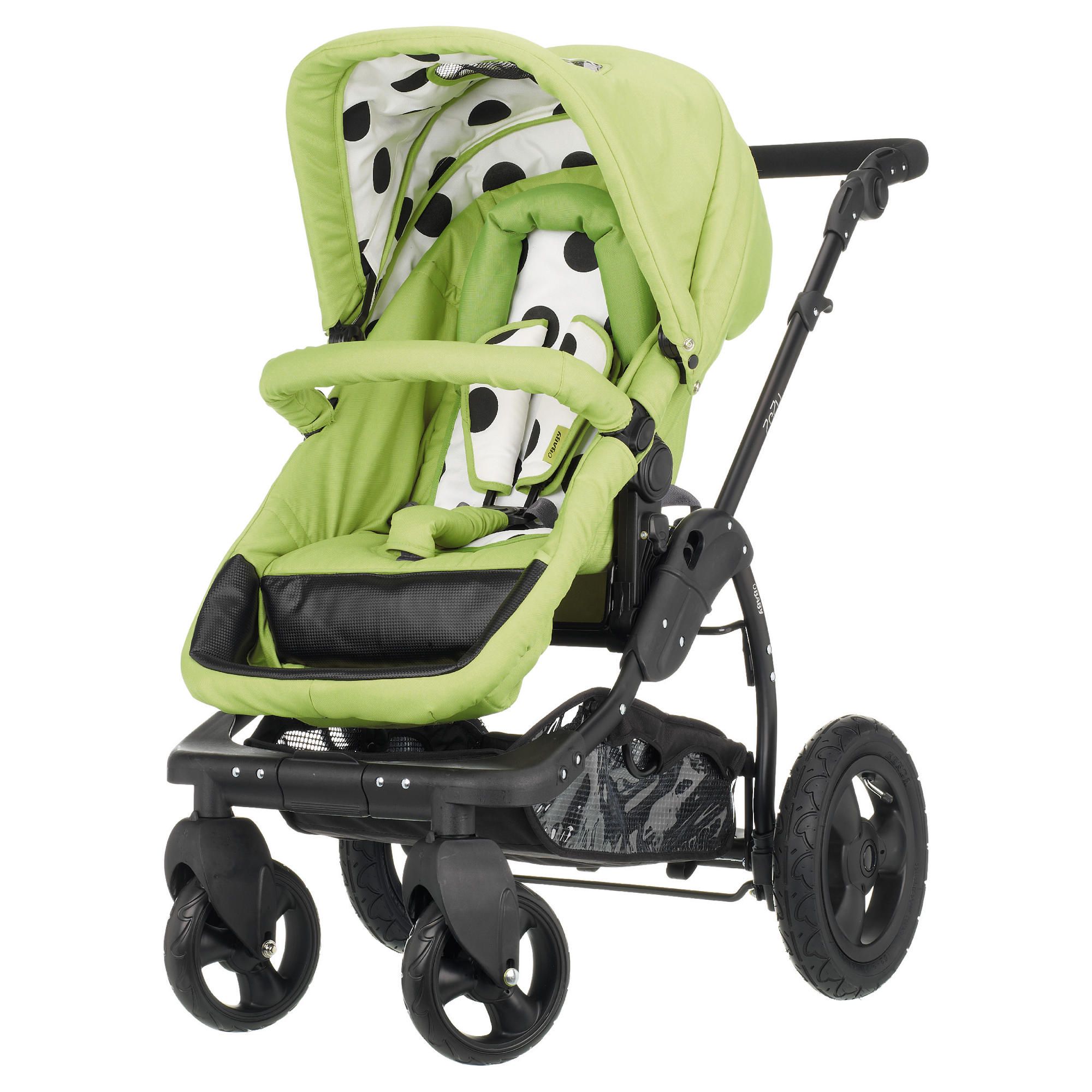 Obaby Zezu Pramette, Dotty Lime car seat is available separately