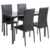 Yen Table & 4 Chair Set, Black