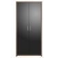 Manhattan Double Wardrobe, Walnut-Effect & Black Gloss