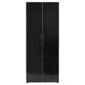 Como Double Wardrobe, Walnut-Effect & Black Gloss