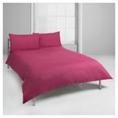 Tesco Plaindye Duvet Set Single, Magenta