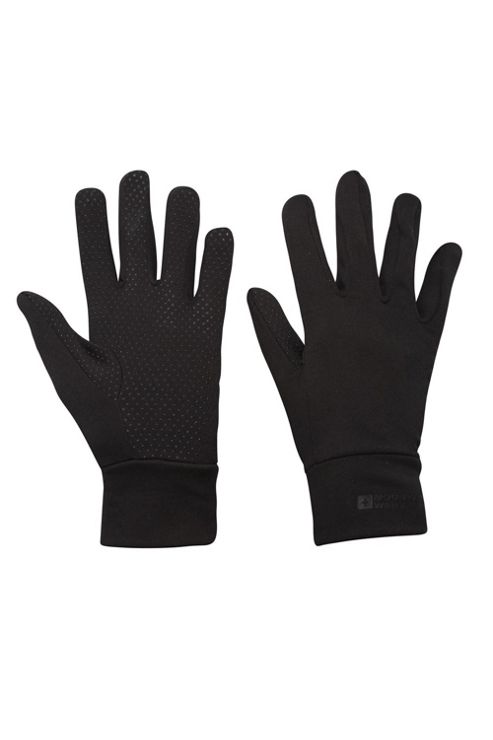 Image of Grippi Lining Liner Extra Grip Palm Cycling Running Fleece Sport Golf Gloves - Black