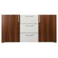Como 3 Drawer 2 Door Sideboard, Walnut & White