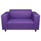 Stanza Leather Effect Small Sofa, Purple