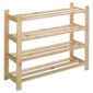 4 shelf shoe rack solid pine