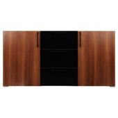 Como 3 Drawer 2 Door Sideboard, Walnut & Black