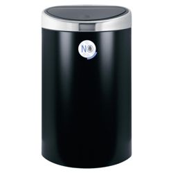 Brabantia 40L matt black touch bin with steel lid