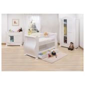 Tutti Bambini Marie 3 Piece Sleigh Room Set, White with Free Sprung Mattress