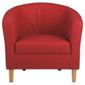 Tub Chair Leather Effect Red
