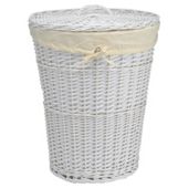 Tesco Wicker Laundry Basket - White