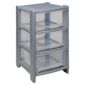 Wham 3 drawer tower, clear & silver