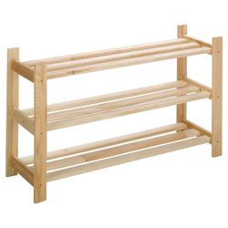 3 shelf shoe rack solid pine