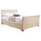 Rayne King Faux Leather Bed Frame with 4 Drawers, Cream