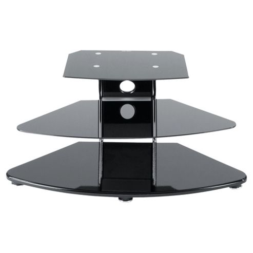 Image of Alphason T-ped1000/3-pb Slimline Tv Stand - For Up To 50 Screen Tvs