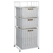 Tesco Wicker Laundry Basket With 3 Drawers