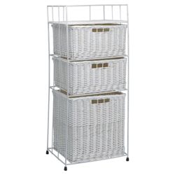 Tesco Wicker Laundry Basket With 3 Drawers