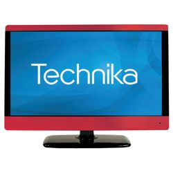 Technika 23-231BR 23 inch Widescreen HD Ready 1080p LCD TV DVD Combi and USB Player with Freeview-Red