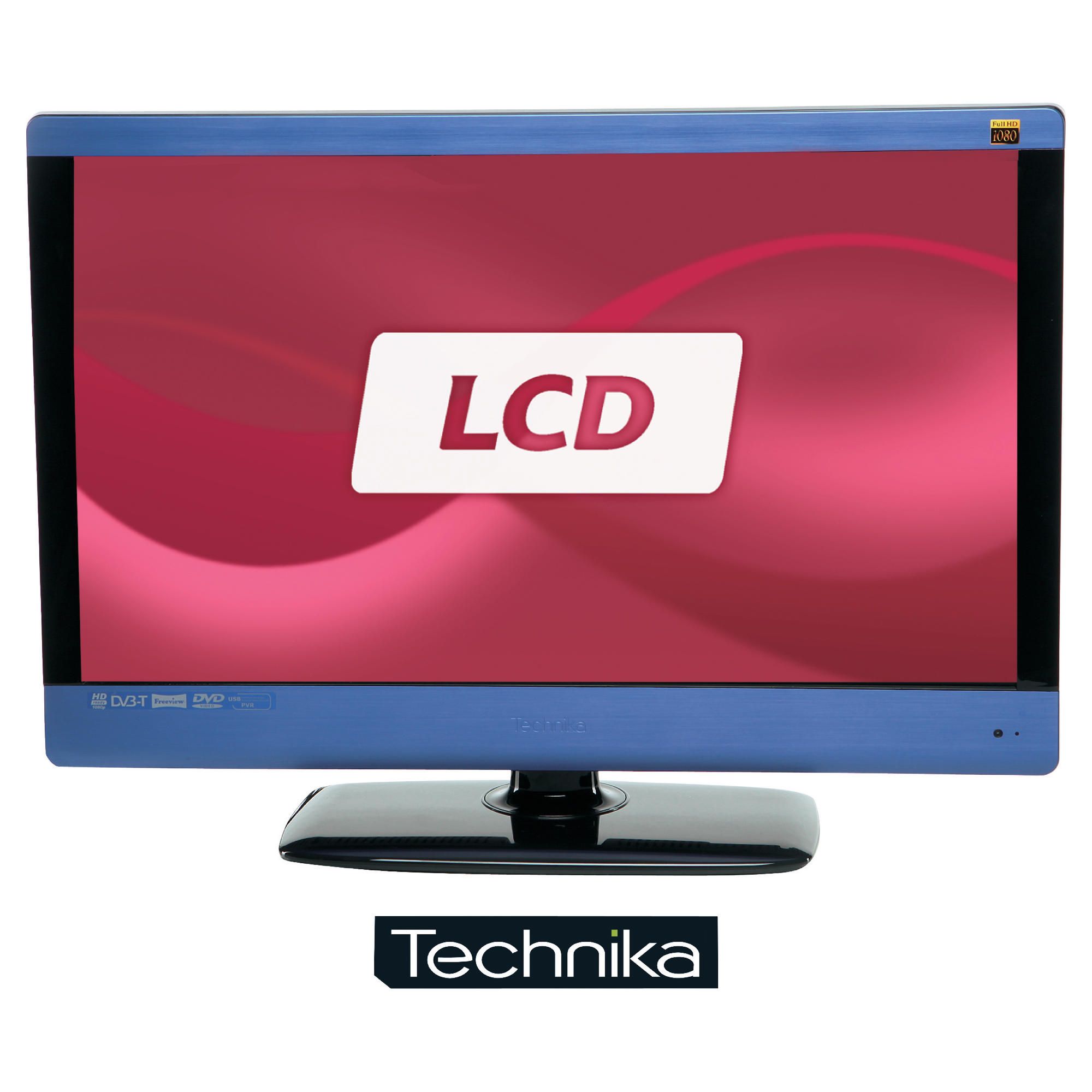 Technika 23-231BL 23 inch Widescreen HD Ready 1080p LCD TV DVD Combi with Freeview & USB Player. Blue 