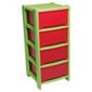 Wham 4 drawer tower, red & green